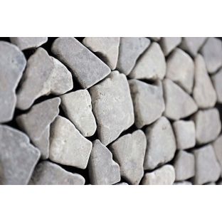 Mosaic tiles Light grey marmer schervand getrommeld mixed matand 10 mm thick