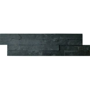 Natuursteand Schiste flatface stonepanel anthracite slate - 15x60 cmx1/2 15mm tot 25mm thick