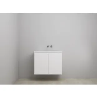 Sanilet bathroom furniture with doors - construction kit - Acrylic white - High-gloss white - 80x46x67 cm - 2 doors - No tap hole - Without mirror