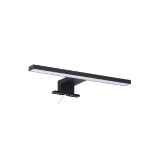 Surface-mounted LED lamp for mirror cabinet or mirror - 4200 K, IP44 - 30x2.5x1.5 cm - Matt black