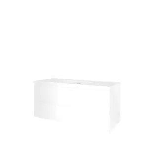 Proline Bathroom furniture - Elegant porcelain washbasin - Gloss white/Gloss white - 120x46x54 cm - Single washbasin with 1 tap hole - 2 symmetrical drawers