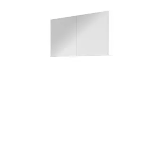 Proline comfort mirror cabinet with 2 wooden doors - 100x60 cm - Gloss white