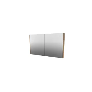 Proline comfort mirror cabinet with 2 wooden doors - 100x60 cm - Terra oak