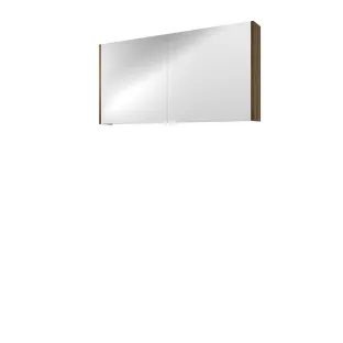 Proline comfort mirror cabinet with 2 wooden doors - 120x60 cm - Cabana oak