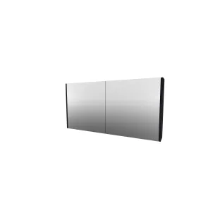 Proline comfort mirror cabinet with 2 wooden doors - 120x60 cm - Charcoal oak