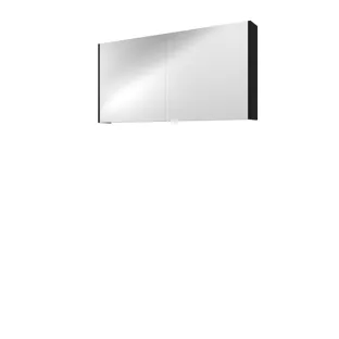 Proline comfort mirror cabinet with 2 wooden doors - 120x60 cm - Matt black