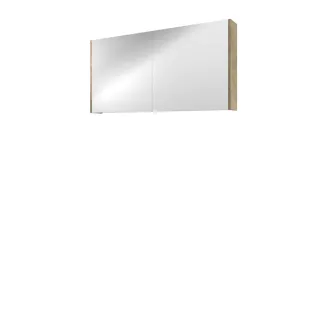 Proline comfort mirror cabinet with 2 wooden doors - 120x60 cm - Raw oak