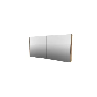 Proline comfort mirror cabinet with 2 wooden doors - 120x60 cm - Terra oak