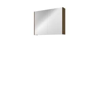 Proline comfort mirror cabinet with 2 wooden doors - 80x60 cm - Cabana oak