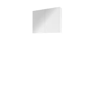 Proline comfort mirror cabinet with 2 wooden doors - 80x60 cm - Gloss white