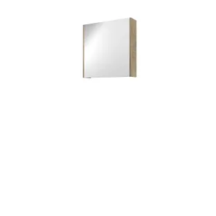 Proline comfort mirror cabinet with wooden door - 60x60 cm - Raw oak