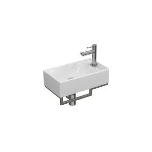 Proline Fountain Pack Porcelain Loft with brushed stainless steel frame - tap hole on the right - chrome