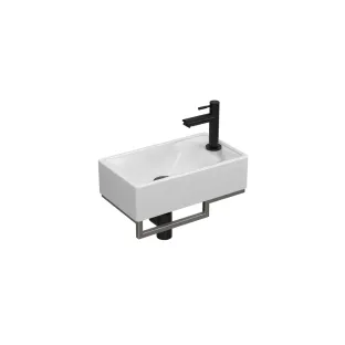 Proline Fountain Pack Porcelain Loft with brushed stainless steel frame - tap hole on the right - matt black