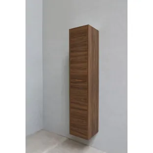 Proline high cabinet 1 door push-to-open - Cabana oak - 35x35x169 cm - 4 glass shelves