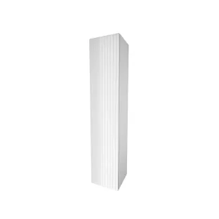 Proline high cabinet 1 door push-to-open - Gloss white - 35x35x169 cm - 4 glass shelves - vertically milled