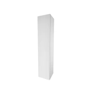 Proline high cabinet 1 door push-to-open - Matt white - 35x35x169 cm - 4 glass shelves - vertically milled