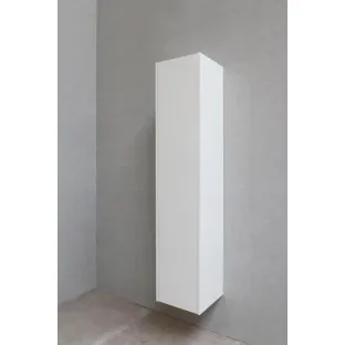 Proline high cabinet 1 door push-to-open - Matt white - 35x35x169 cm - 4 glass shelves