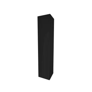 Proline high cabinet 1 door push-to-open - Matt black - 35x35x169 cm - 4 glass shelves - vertically milled