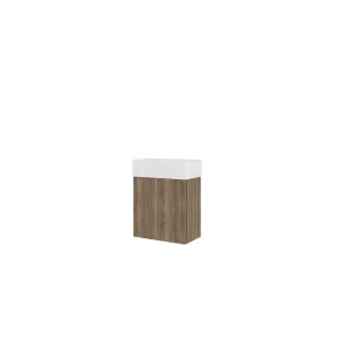 Proline base cabinet push to open 1 door - universal vertical milled - terra oak