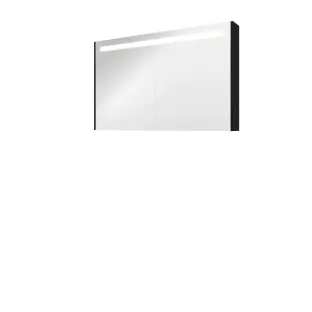 Proline premium mirror cabinet with LED lighting - 2 wooden doors - 120x74 cm - Matt black