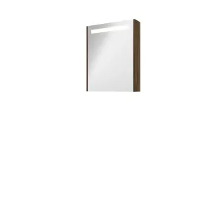 Proline premium mirror cabinet with LED lighting - wooden door - 60x74 cm - Cabana oak