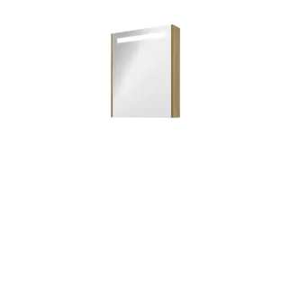 Proline premium mirror cabinet with LED lighting - wooden door - 60x74 cm - Ideal oak