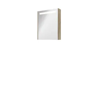 Proline premium mirror cabinet with LED lighting - wooden door - 60x74 cm - Raw oak