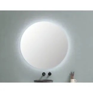 Proline round mirror - Aluminum frame - Indirect LED lighting - Ø120 cm