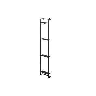 Proline stalen kastframe inclusief 2 handdoekhaakjes - 35x11.5x169 cm - mat zwart