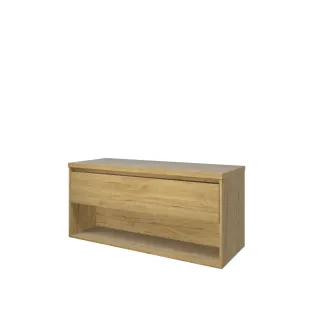 Proline Top base cabinet with cover plate - 120x46x55 cm - Ideal oak - 1 drawer with 1 open shelf