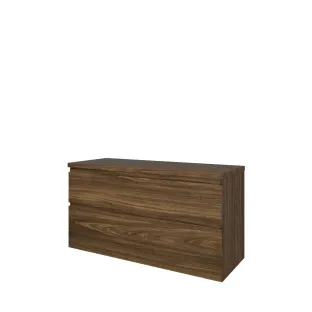 Proline Top base cabinet with cover plate - 120x46x63 cm - Cabana oak - 2 asymmetrical drawers