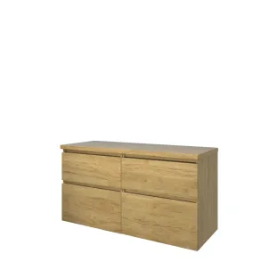 Proline Top base cabinet with cover plate - 120x46x63 cm - Ideal oak - 4 asymmetrical drawers