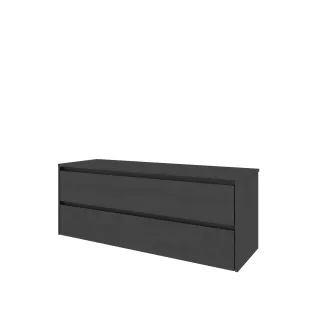 Proline Top base cabinet with cover plate - 140x46x55 cm - Black oak - 2 symmetrical drawers