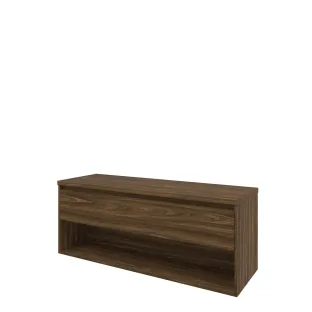 Proline Top base cabinet with cover plate - 140x46x55 cm - Cabana oak - 1 drawer with 1 open shelf