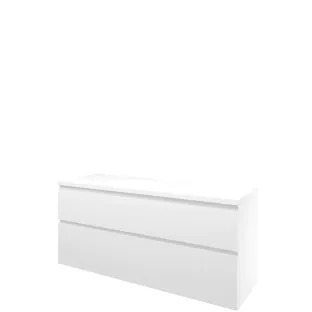 Proline Top base cabinet with cover plate - 140x46x63 cm - Matt white - 2 asymmetrical drawers