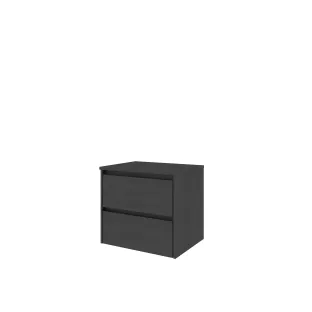 Proline Top base cabinet with cover plate - 60x46x55 cm - Black oak - 2 symmetrical drawers