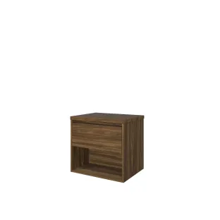 Proline Top base cabinet with cover plate - 60x46x55 cm - Cabana oak - 1 drawer with 1 open shelf