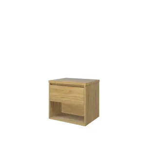 Proline Top base cabinet with cover plate - 60x46x55 cm - Ideal oak - 1 drawer with 1 open shelf