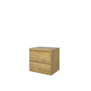 Proline Top base cabinet with cover plate - 60x46x55 cm - Ideal oak - 2 symmetrical drawers