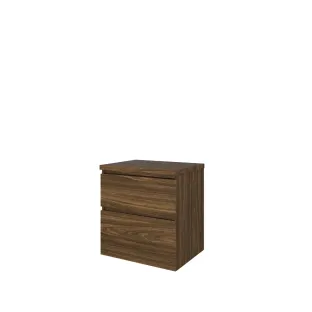 Proline Top base cabinet with cover plate - 60x46x63 cm - Cabana oak - 2 asymmetrical drawers