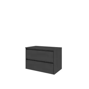 Proline Top base cabinet with cover plate - 80x46x55 cm - Black oak - 2 symmetrical drawers