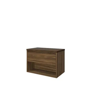 Proline Top base cabinet with cover plate - 80x46x55 cm - Cabana oak - 1 drawer with 1 open shelf