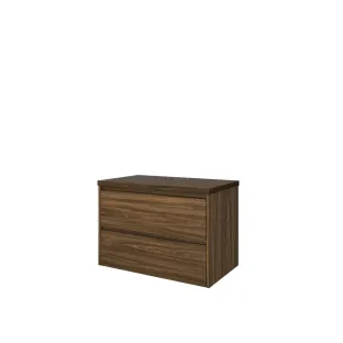 Proline Top base cabinet with cover plate - 80x46x55 cm - Cabana oak - 2 symmetrical drawers