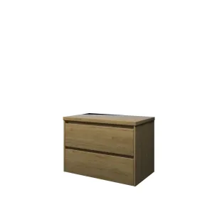 Proline Top base cabinet with cover plate - 80x46x55 cm - Ideal oak - 1 drawer with 1 open shelf