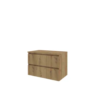 Proline Top base cabinet with cover plate - 80x46x55 cm - Urban oak - 2 drawers vertically milled