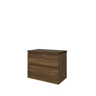 Proline Top base cabinet with cover plate - 80x46x63 cm - Cabana oak - 2 asymmetrical drawers