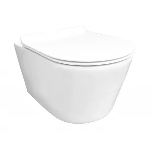 Sity randloos hangend toilet - Met toiletzitting softclose en quick release - Glans wit - 53 cm diep