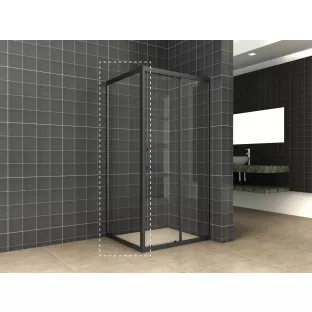 Skyline zijwand 1000x2000 mat-zwart 8mm NANO voor skyline schuifbare nisdeur