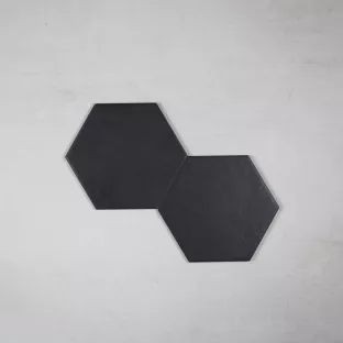 Tilorex Branzia - Wall tile Hexagon Mat black - 17.5x20 cm - Ceramic - 8 mm  thick