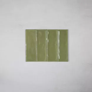 Tilorex Liano - Wall tile Gepolijst olijf green - 6.5x20.2 cm - Ceramic - 8 mm  thick